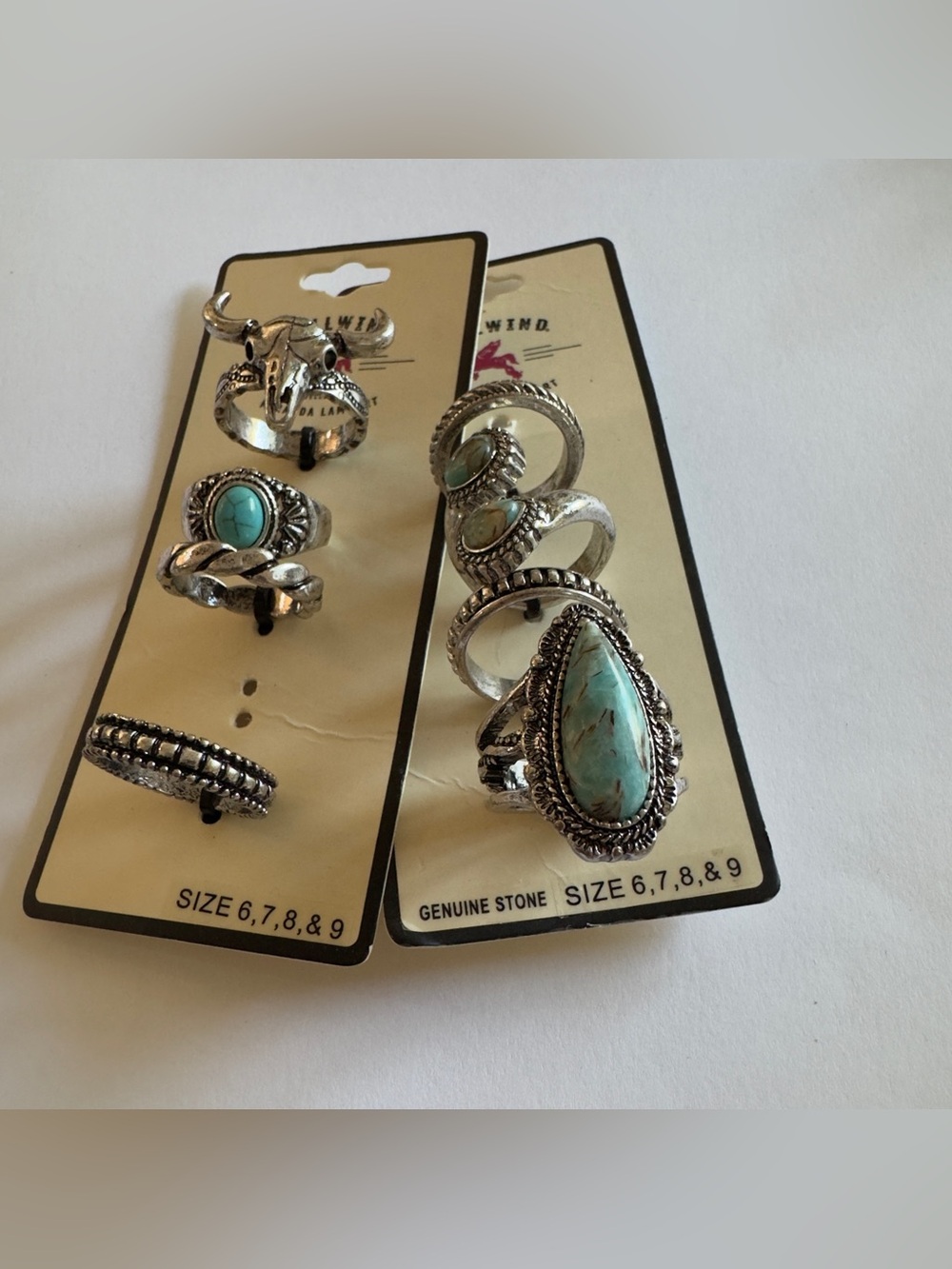 Idyllwind Silver-Tone Rings with Turquoise Accents - Blue & Silver